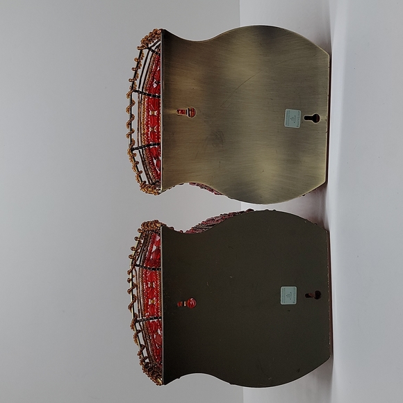 Partylite Pair of Moroccan Red & Gold Beaded Tealight Sconces - Picture 13 of 14